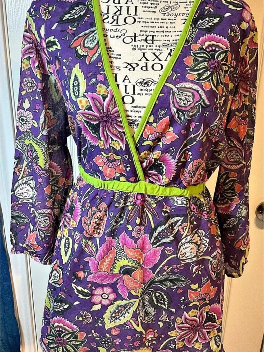 Sweet Pea by Stacy Hall purple floral paisely print long top
